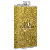 独自の金ゴールドグリッター フラスク (右)