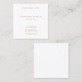 独自の金ゴールドモダンフォント文字の作成エレガント スクエア名刺 (正面/裏面)