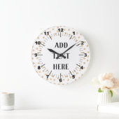 独自の金ゴールド点 ラージ壁時計 (ホーム)