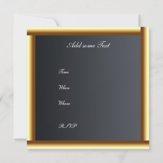 独自の金ゴールド煙招待状 招待状 (裏面)