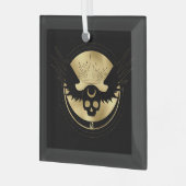 独自の金ゴールド難易度タロットの作成 ガラスオーナメント (正面左)