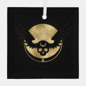 独自の金ゴールド難易度タロットの作成 ガラスオーナメント (裏面)