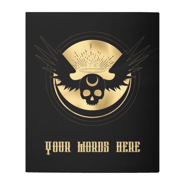 独自の金ゴールド難易度タロットの作成 メタルプリント (正面)