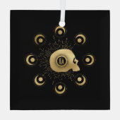 独自の金ゴールド難易度タロット ガラスオーナメント (裏面)