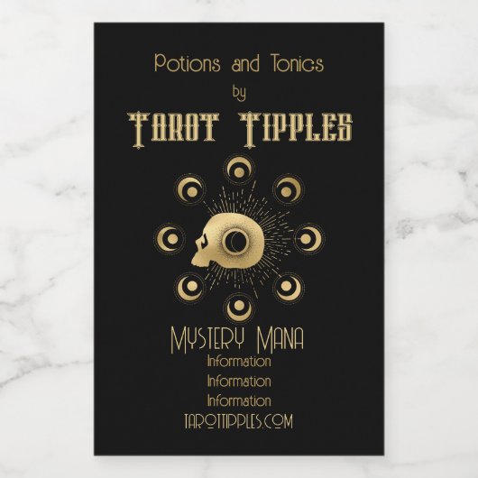 独自の金ゴールド難易度タロット ワインラベル (シングルラベル)