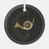 独自の金ゴールド難易度判断タロットの作成 ガラスオーナメント (正面)