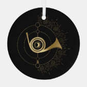 独自の金ゴールド難易度判断タロットの作成 ガラスオーナメント (裏面)