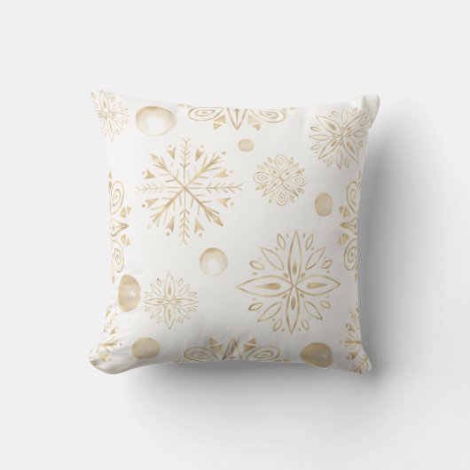 独自の金ゴールド雪と果実を作成 クッション (正面)