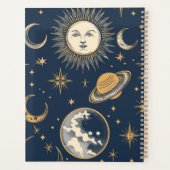 独自の金ゴールド青白の天空を作成 プランナー手帳 (裏面)