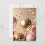 独自の金ゴールド&ピンクバルーンを作成する 出欠カード (裏面)