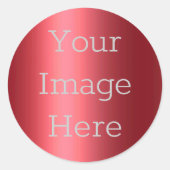 独自の金属の赤い箔を作成フェイクする ラウンドシール (正面)