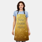 独自の金属金ゴールドグリッター箔を作成フェイクする エプロン (着用した状態)