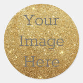 独自の金属金ゴールドグリッター箔を作成フェイクする ラウンドシール (正面)