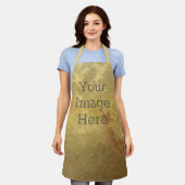 独自の金属14k金ゴールドフェイク箔大理石 エプロン (着用した状態)