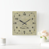 独自の銀と金ゴールドの金属石膏を作成 スクエア壁時計 (ホーム)