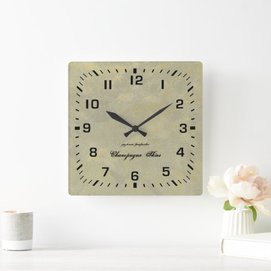 独自の銀と金ゴールドの金属石膏を作成 スクエア壁時計 (ホーム)