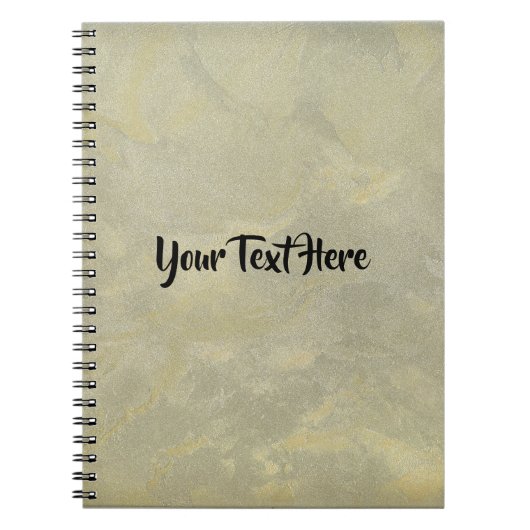 独自の銀と金ゴールドの金属石膏を作成 ノートブック (正面)