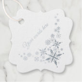 独自の銀の雪かわいらし片を作成 フェイバータグ (正面)