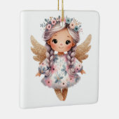 独自の銀色のフローラクリスマスエンジェルを作成 セラミックオーナメント (右)