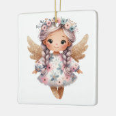 独自の銀色のフローラクリスマスエンジェルを作成 セラミックオーナメント (左)