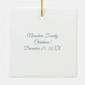 独自の銀色のフローラクリスマスエンジェルを作成 セラミックオーナメント (裏面)