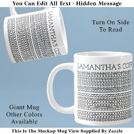 独自の長い隠しメッセージ148BWノベルティの作成 ジャンボコーヒーマグカップ