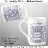 独自の長い隠しメッセージ148BWノベルティの作成 ボーンチャイナマグカップ