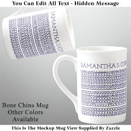独自の長い隠しメッセージ148BWノベルティの作成 ボーンチャイナマグカップ
