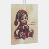 独自の陽気なヴィンテージクリスマス格言の作成 ガラスオーナメント (正面右)