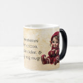 独自の陽気なヴィンテージクリスマス格言の作成 モーフィングマグカップ (正面右)