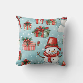 独自の陽気な雪だるまの作成 クッション
