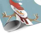 独自の雪だるまのパーソナライズされた作成 ラッピングペーパー (ロールコーナー)