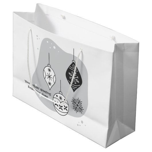独自の雪だるまを作成し、ボーブルクリスマス ラージペーパーバッグ (正面アングル)