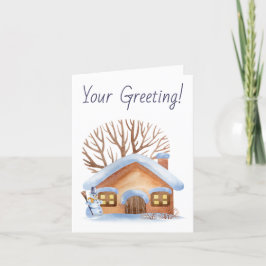 独自の雪だるまエンジェルホームクリスマスを作成 シーズンカード