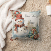 独自の雪だるまギフトの作成 クッション (ブランケット)