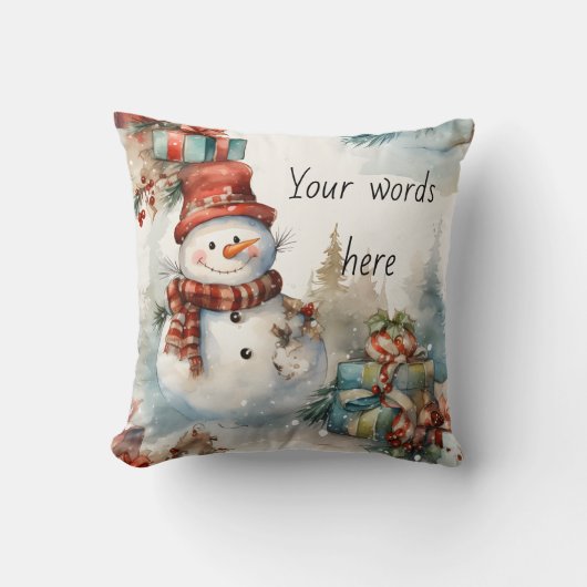 独自の雪だるまギフトの作成 クッション (正面)