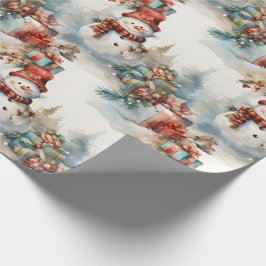 独自の雪だるまギフトの作成 ラッピングペーパー