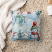 独自の雪だるまフィールドの作成 クッション (ブランケット)