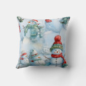 独自の雪だるまフィールドの作成 クッション (裏面)