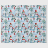 独自の雪だるまフィールドの作成 ラッピングペーパー (フラット)