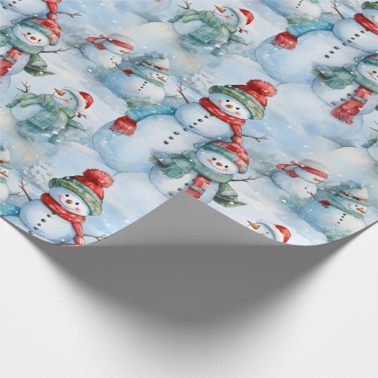 独自の雪だるまフィールドの作成 ラッピングペーパー (角)