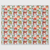 独自の雪だるまプレゼント ラッピングペーパー (フラット)