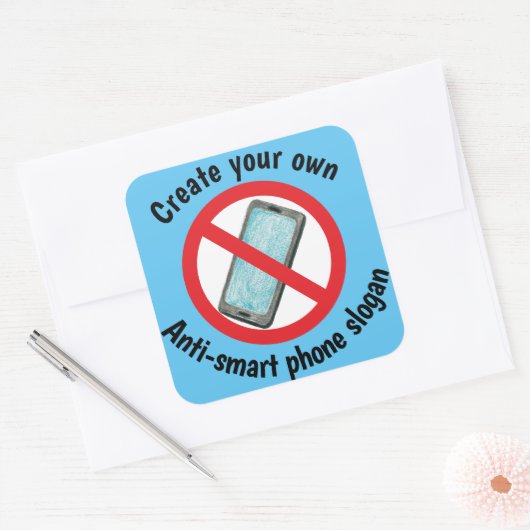 独自の電話ステッ頭が切れるカーを作成 スクエアシール (封筒)