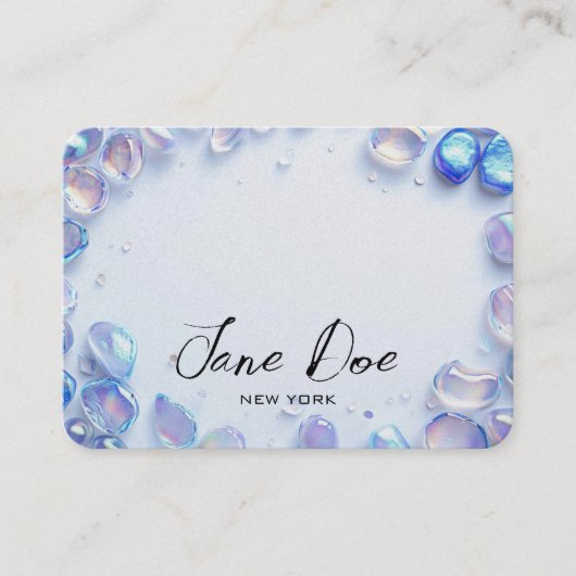 独自の青いカスタムオパール石を作成 名刺 (正面)