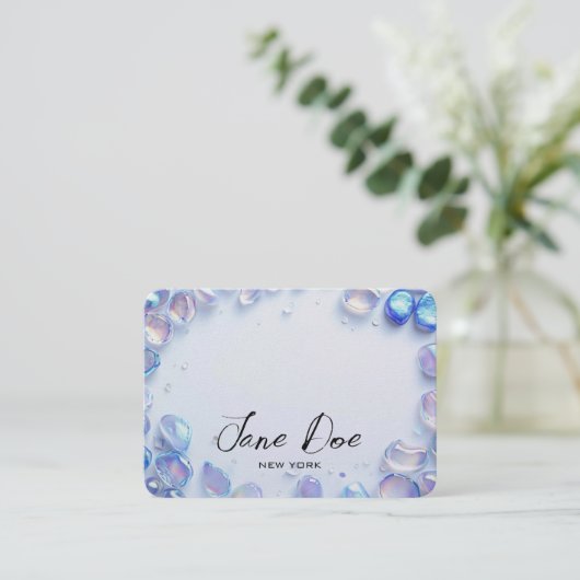 独自の青いカスタムオパール石を作成 名刺 (スタンド正面)