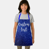 独自の青いグリッターパーソナライズされたKids Apの作成 エプロン (インサイチュ)