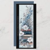 独自の青いフローラブックスタックブックマークの作成 (正面/裏面)