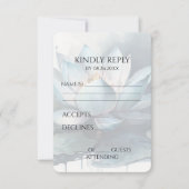 独自の青いヴィンテージ水色のロータスを作成 出欠カード (正面)