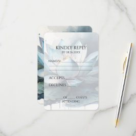 独自の青いヴィンテージ水色のロータスを作成 出欠カード