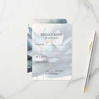 独自の青いヴィンテージ水色のロータスを作成 出欠カード